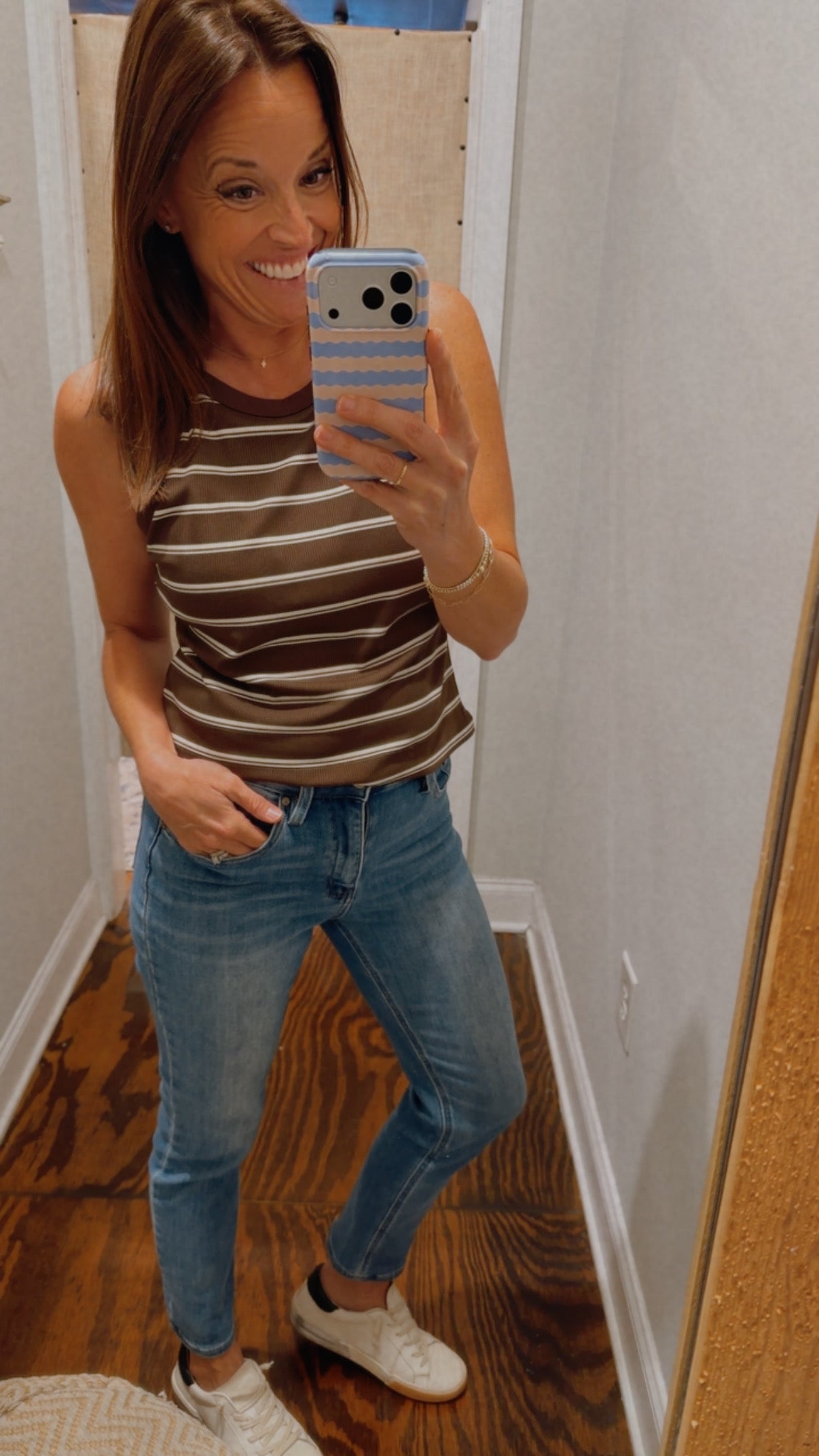 Brown high neck tank