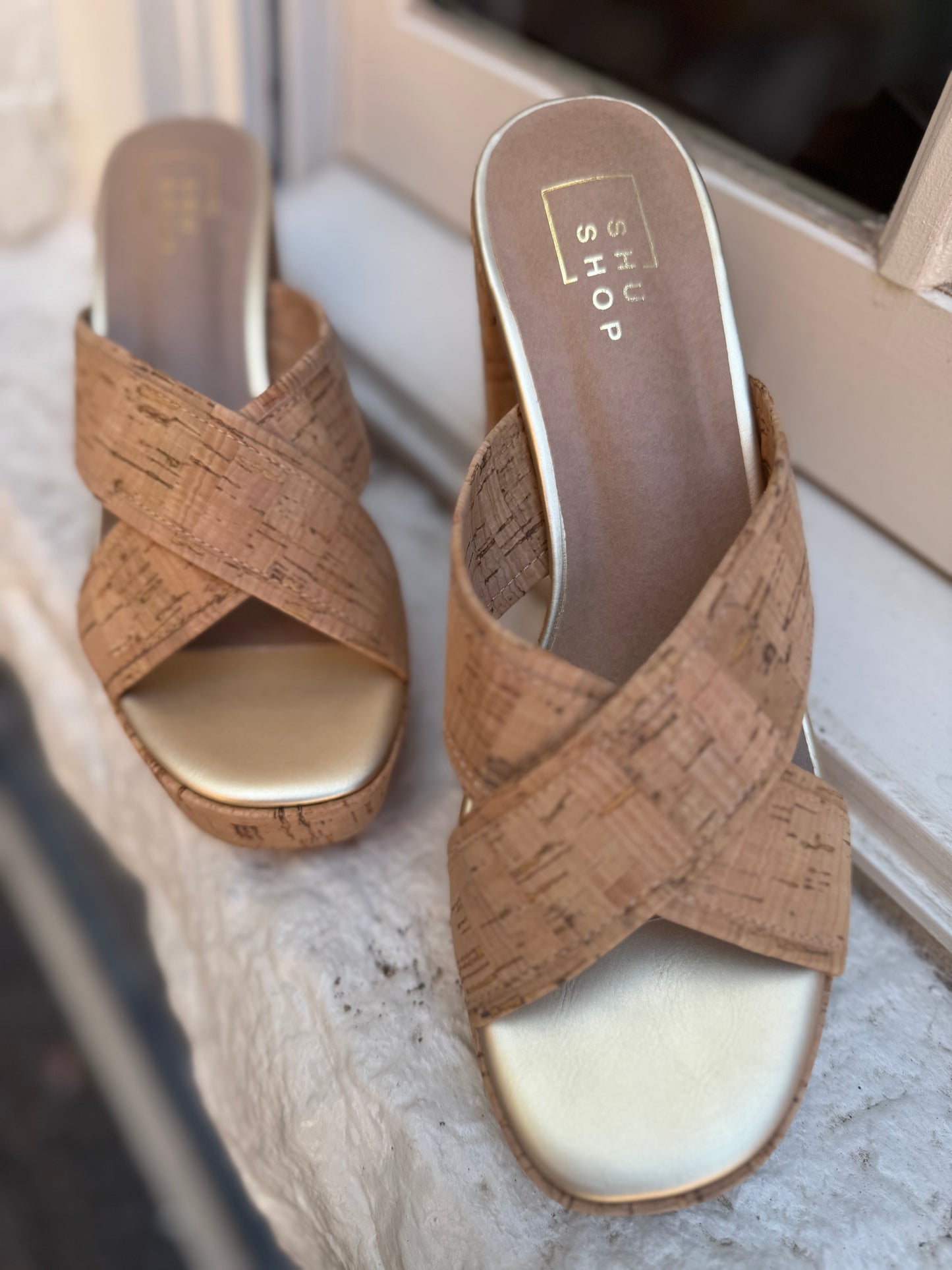 Eleanor cork wedges