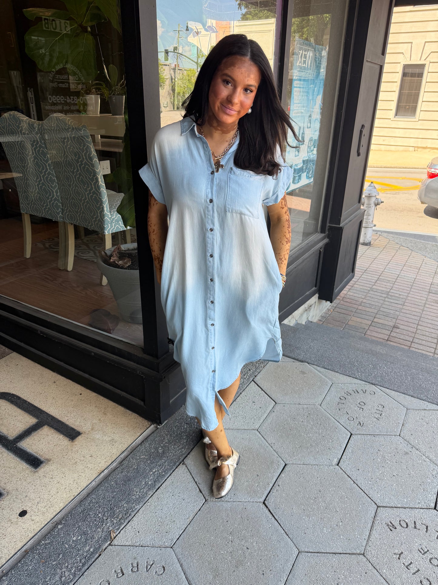 Denim tencel midi dress