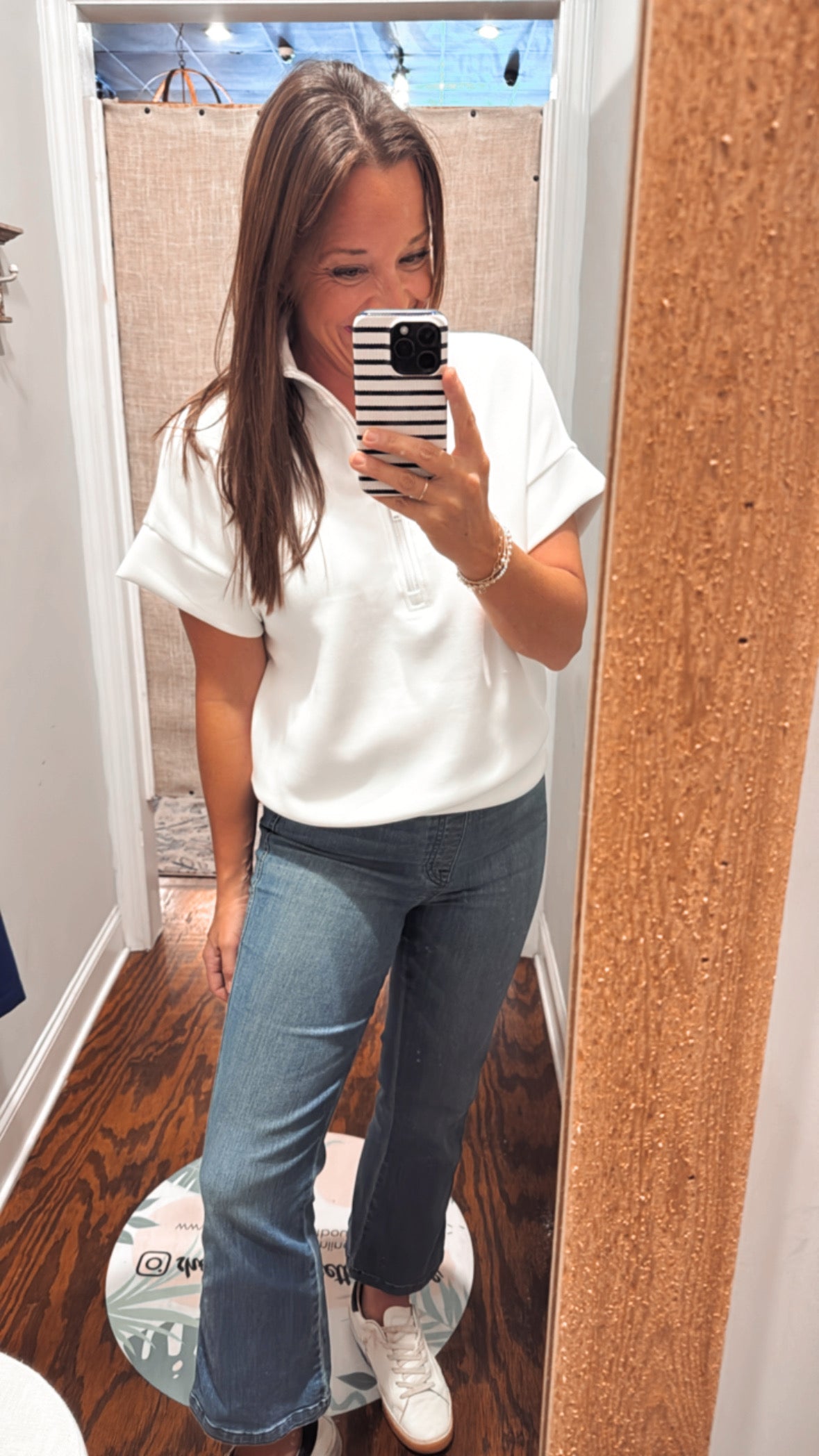 Short sleeve modal quarter zip