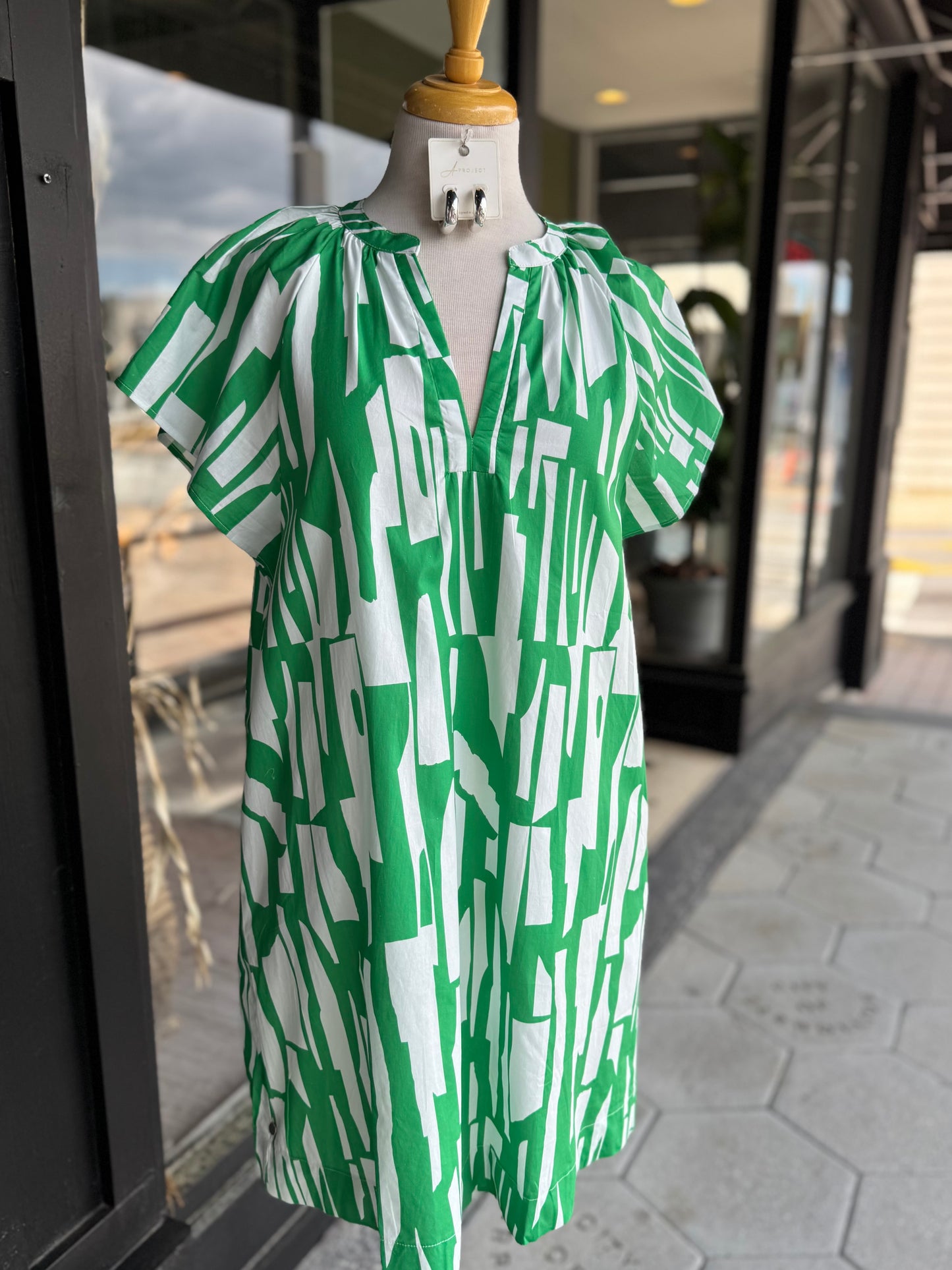 Kelly green abstract dress