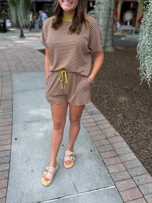 Mocha/gold short set