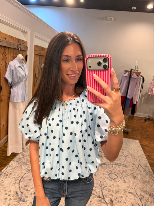 Blue bubble top