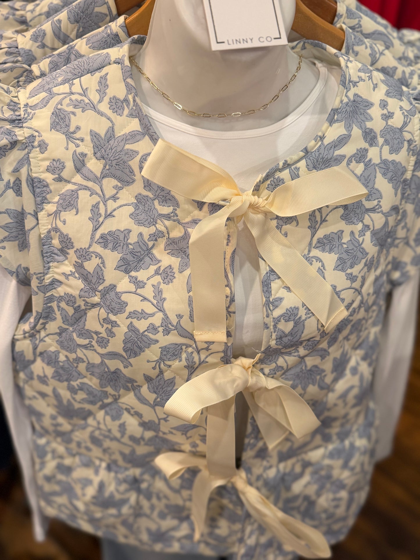 Floral tie vest