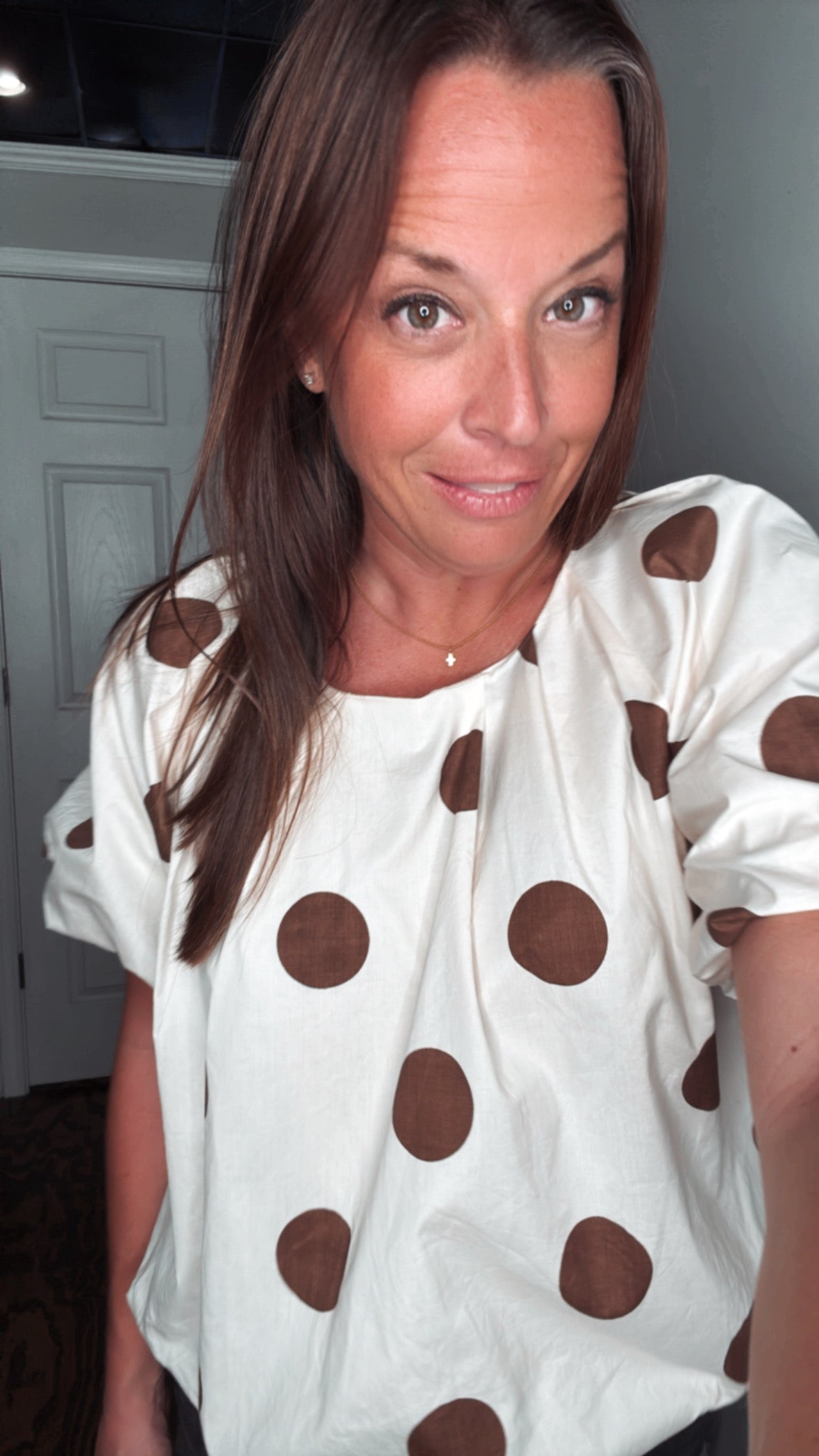 Polka dot bubble blouse