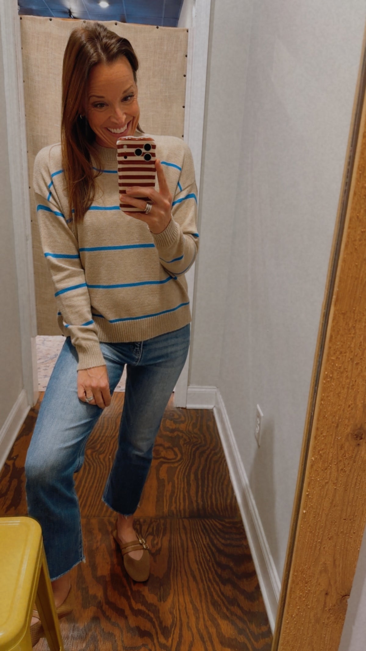Electric blue stripe sweater
