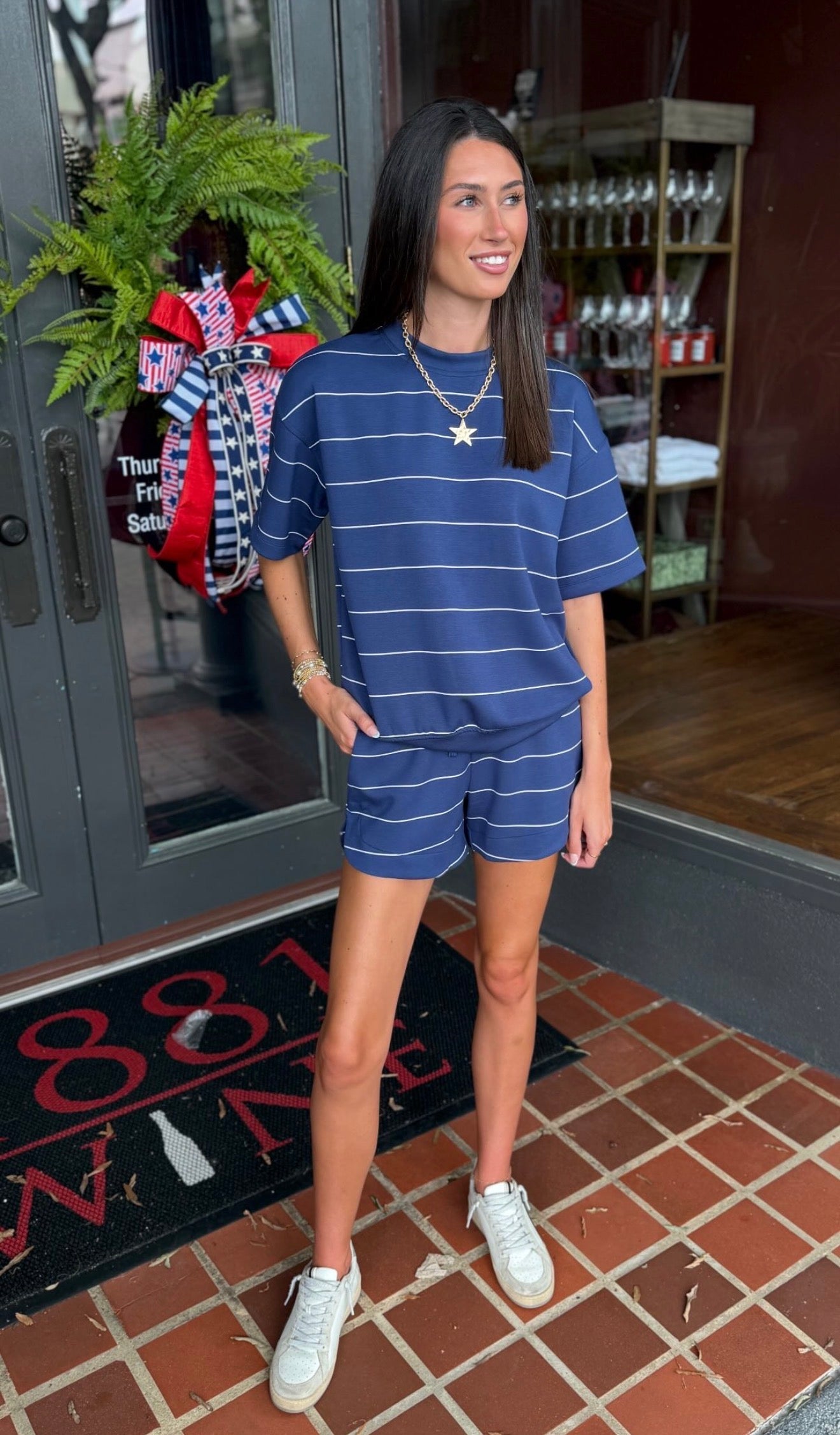 Modal stripe shorts