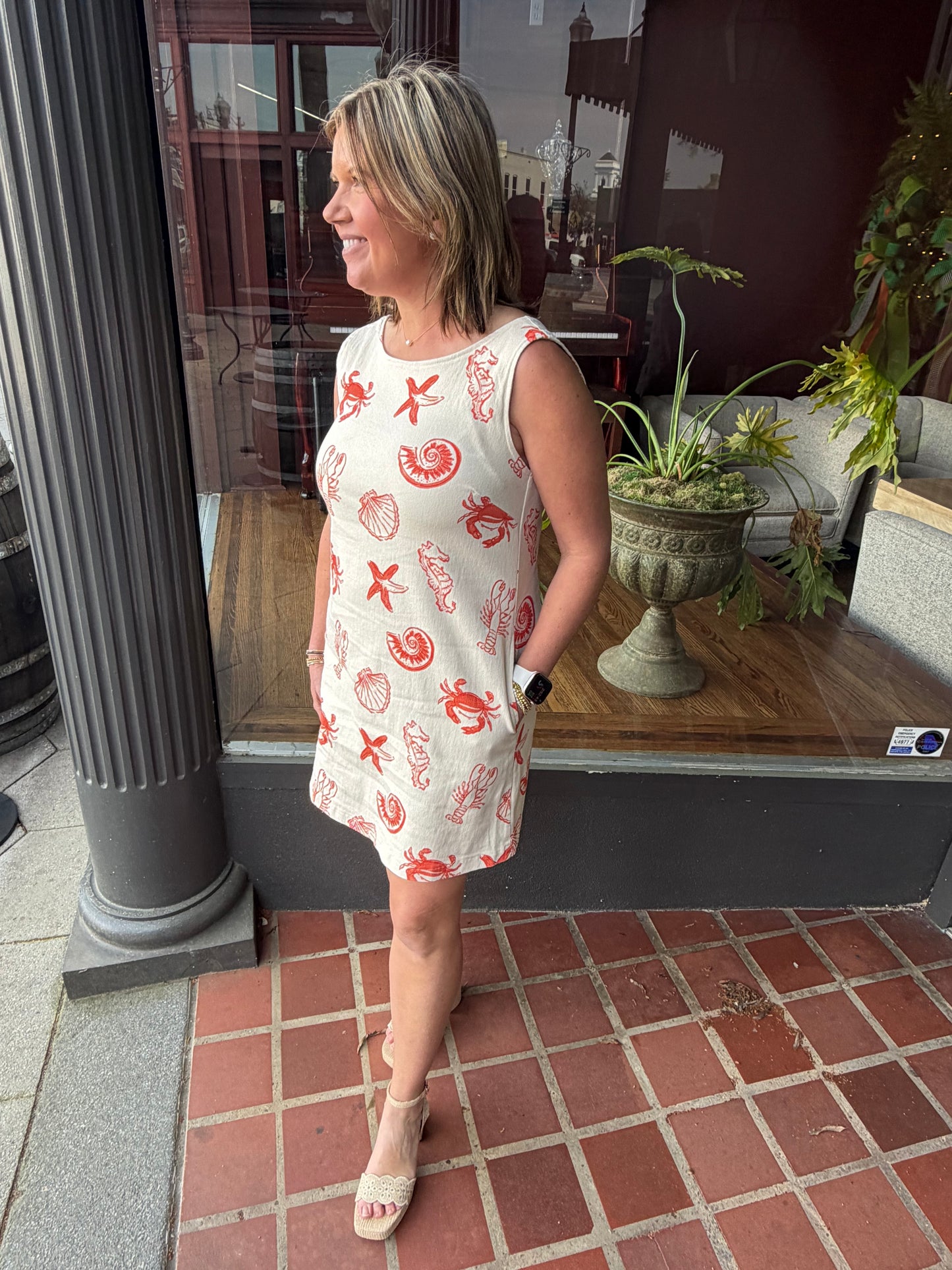 Ecru coastal dress
