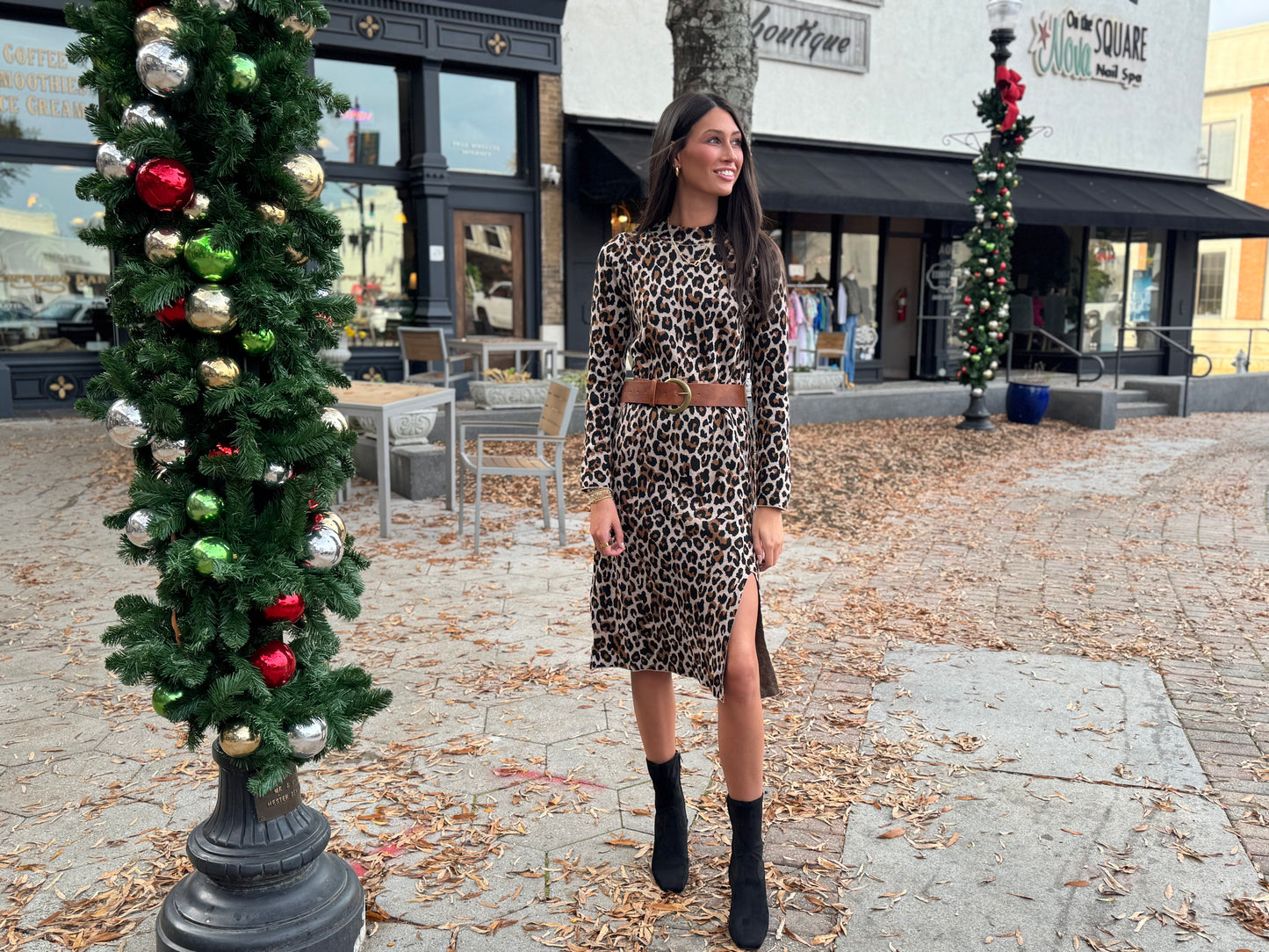 Leopard midi dress