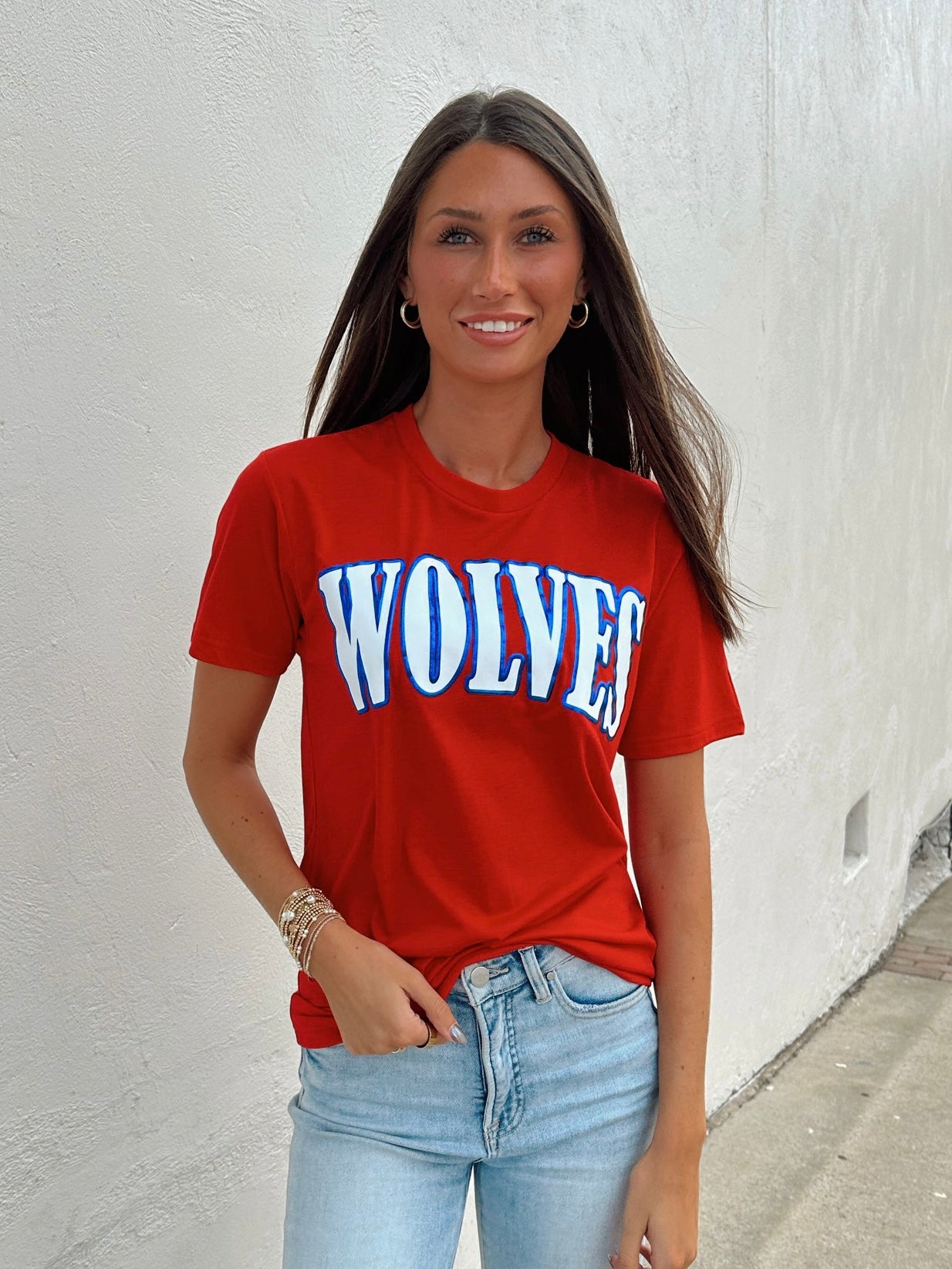 Wolves metallic font tee