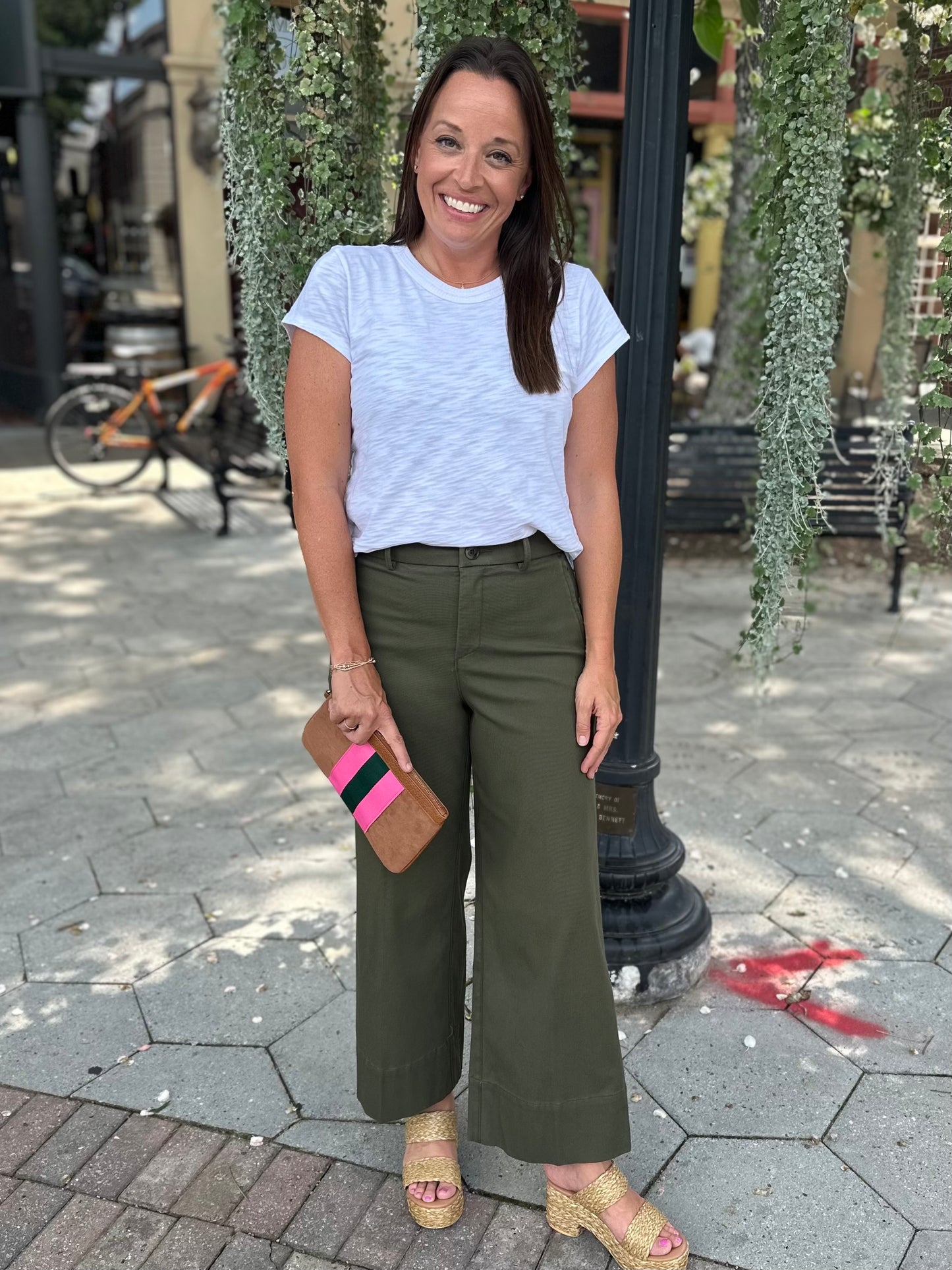 Spanx stretch twill wide leg pants
