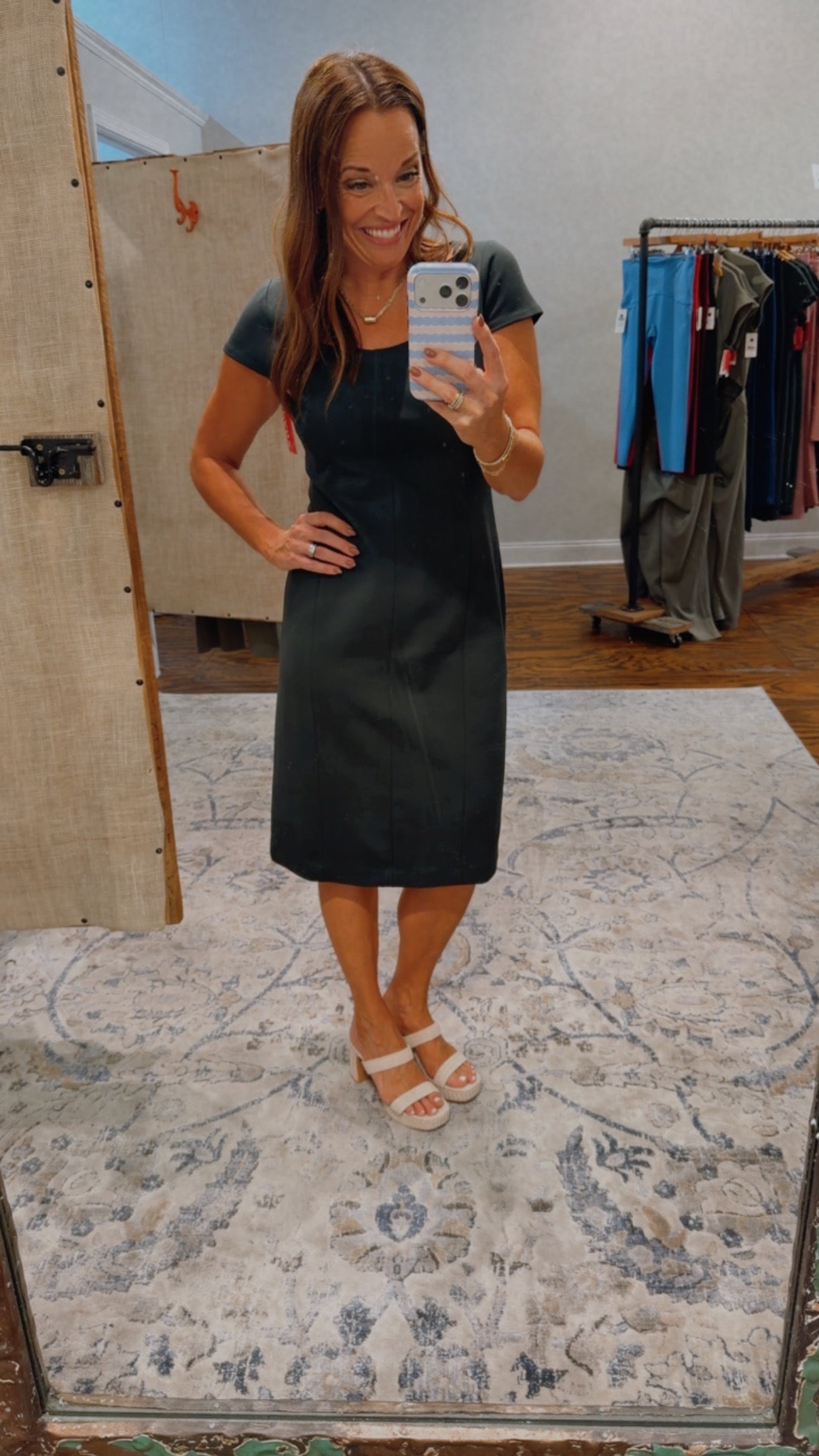 Spanx cap sleeve midi dress