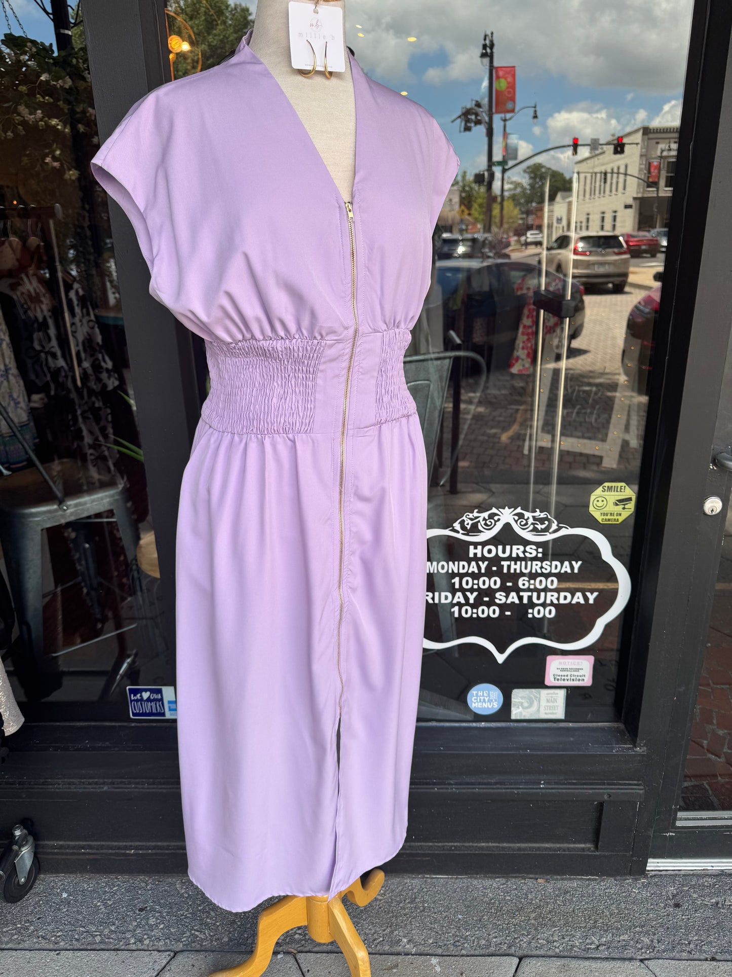 Julia smocked zipper dress