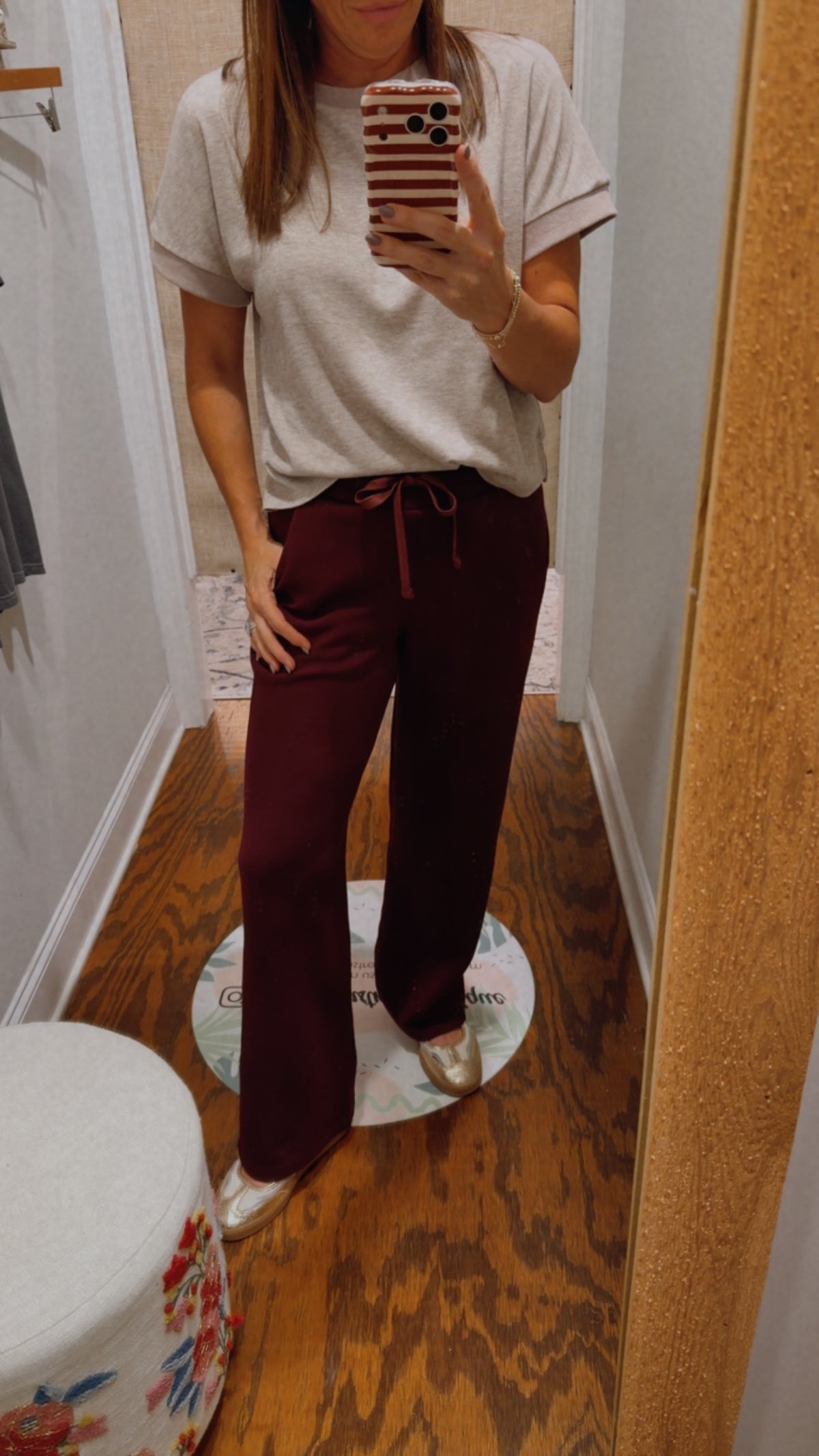 Burgundy modal pants