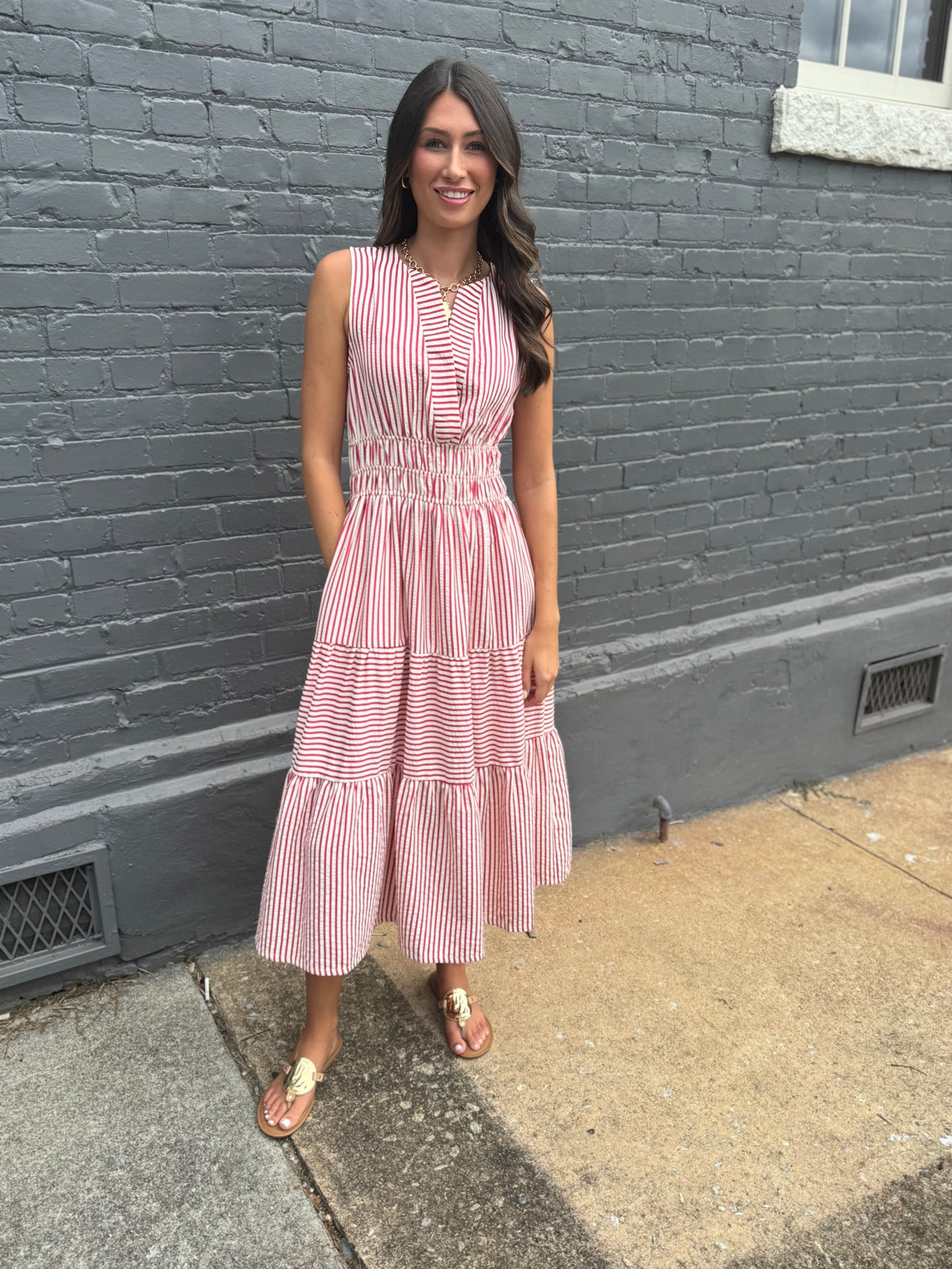 Woven Americana dress