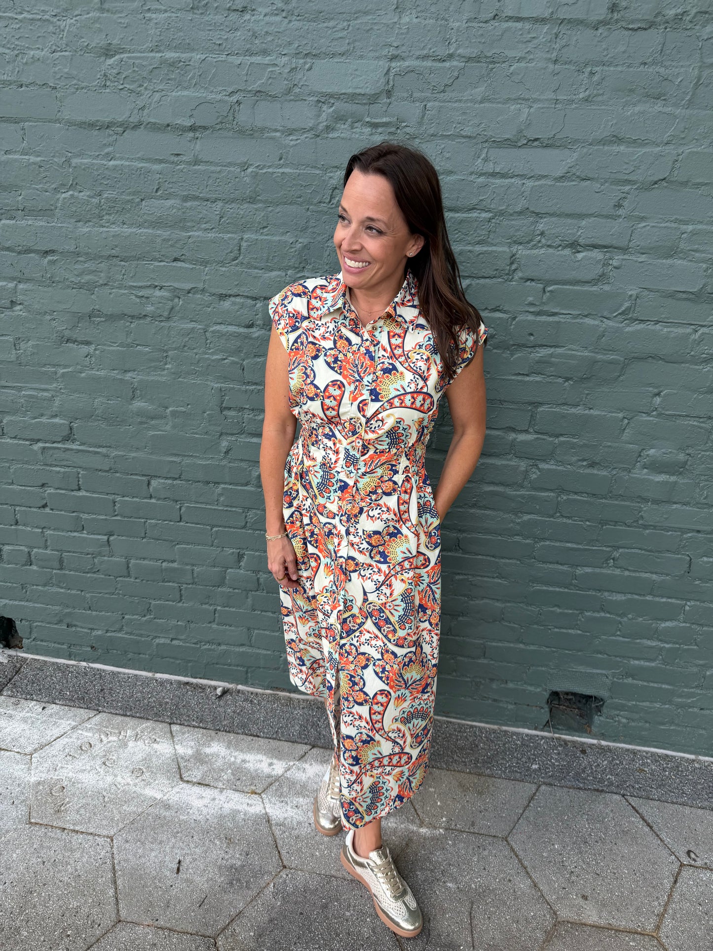 Paisley print dress