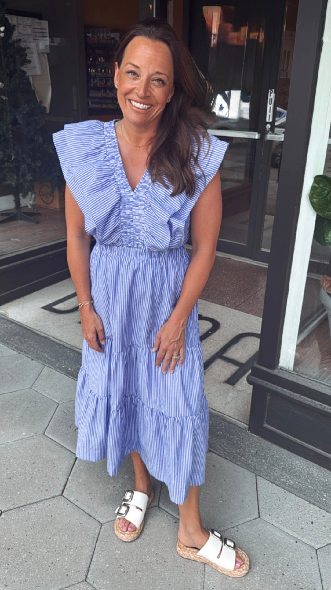 Flutter tiered maxi dress