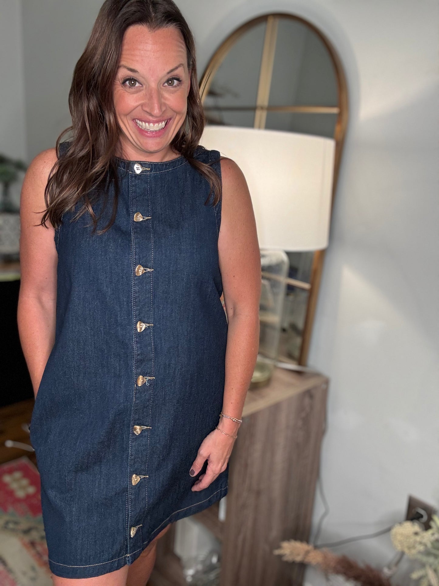 Dark denim mini dress