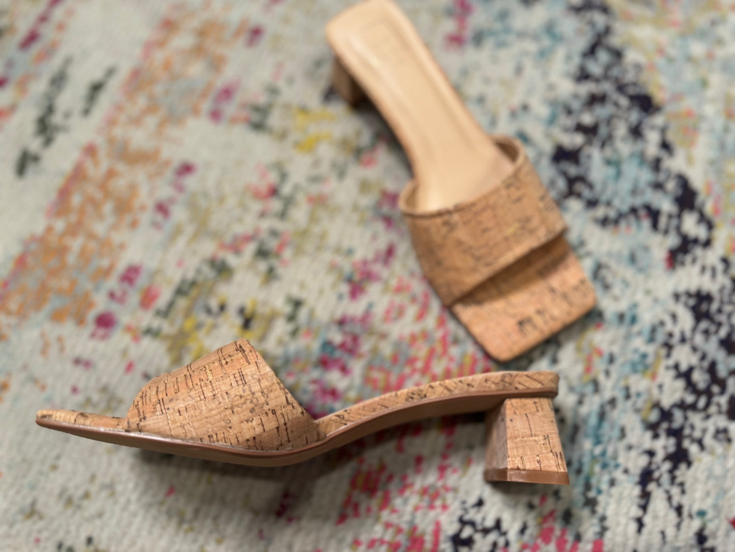 Cork kitten heels