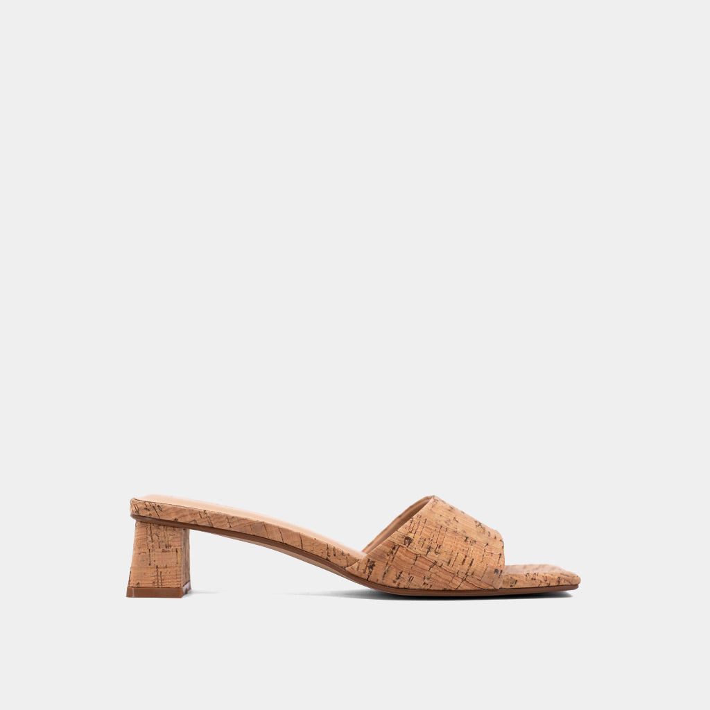 Cork kitten heels