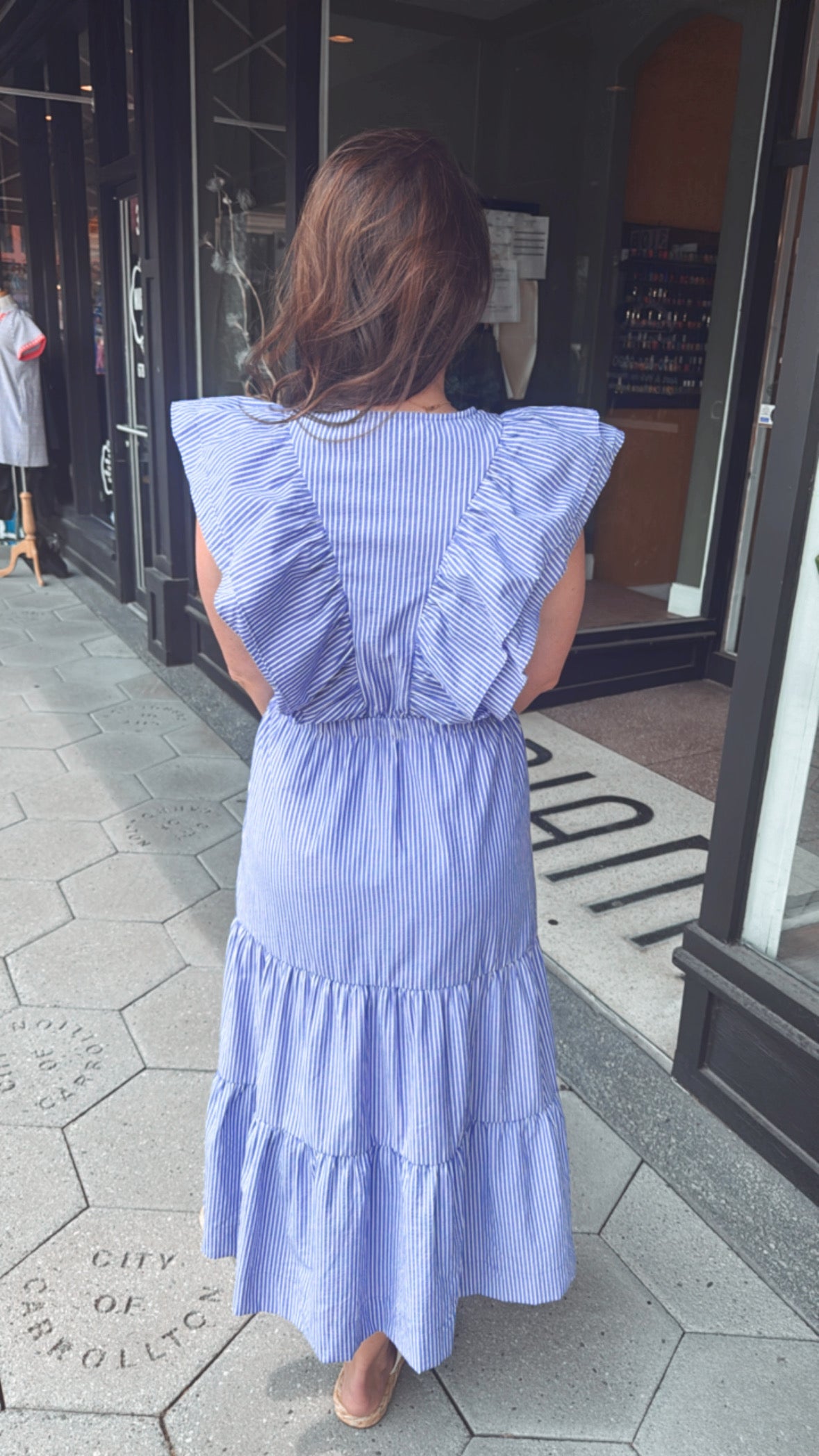 Flutter tiered maxi dress