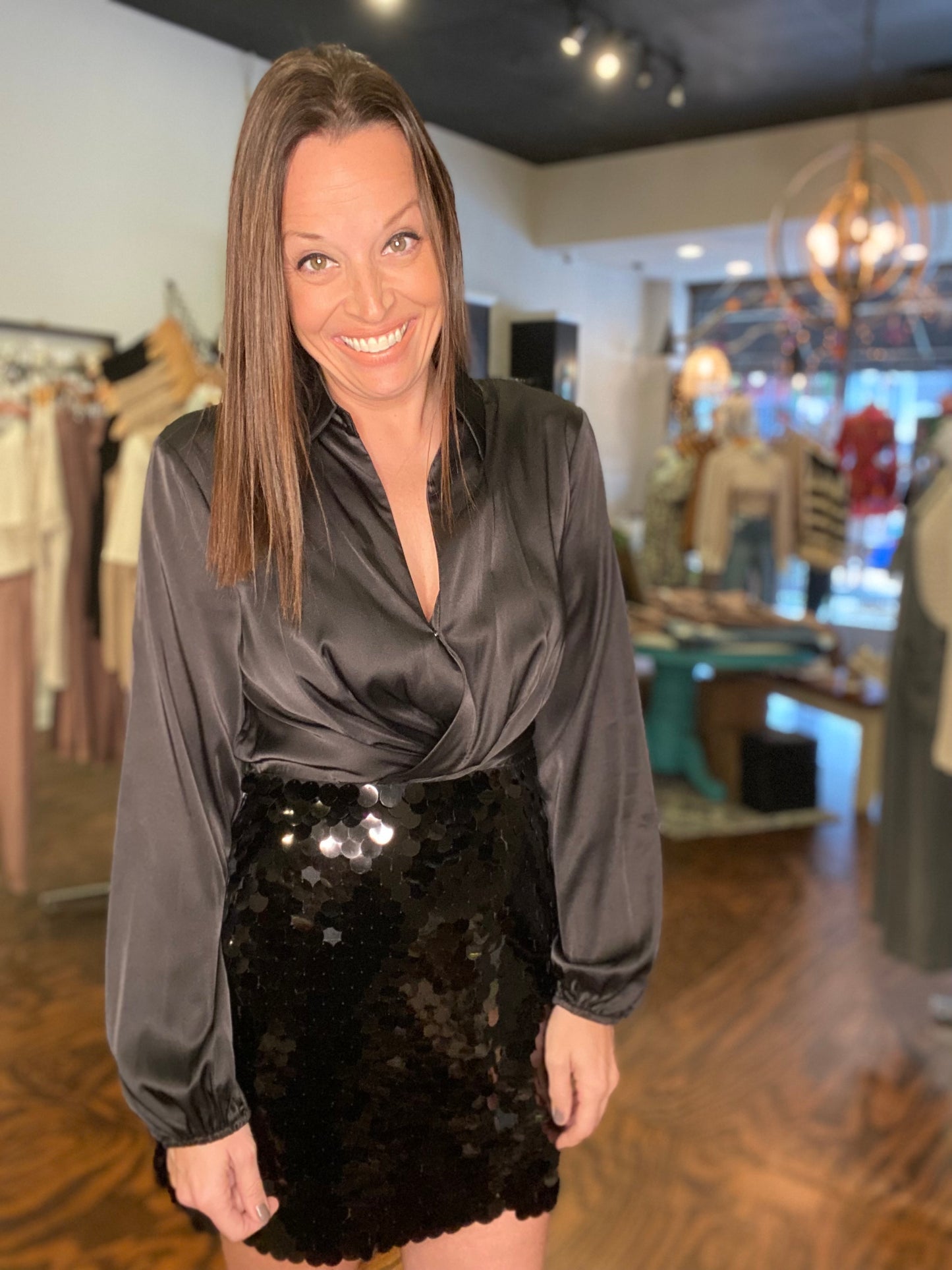 Wrapped sequin dress