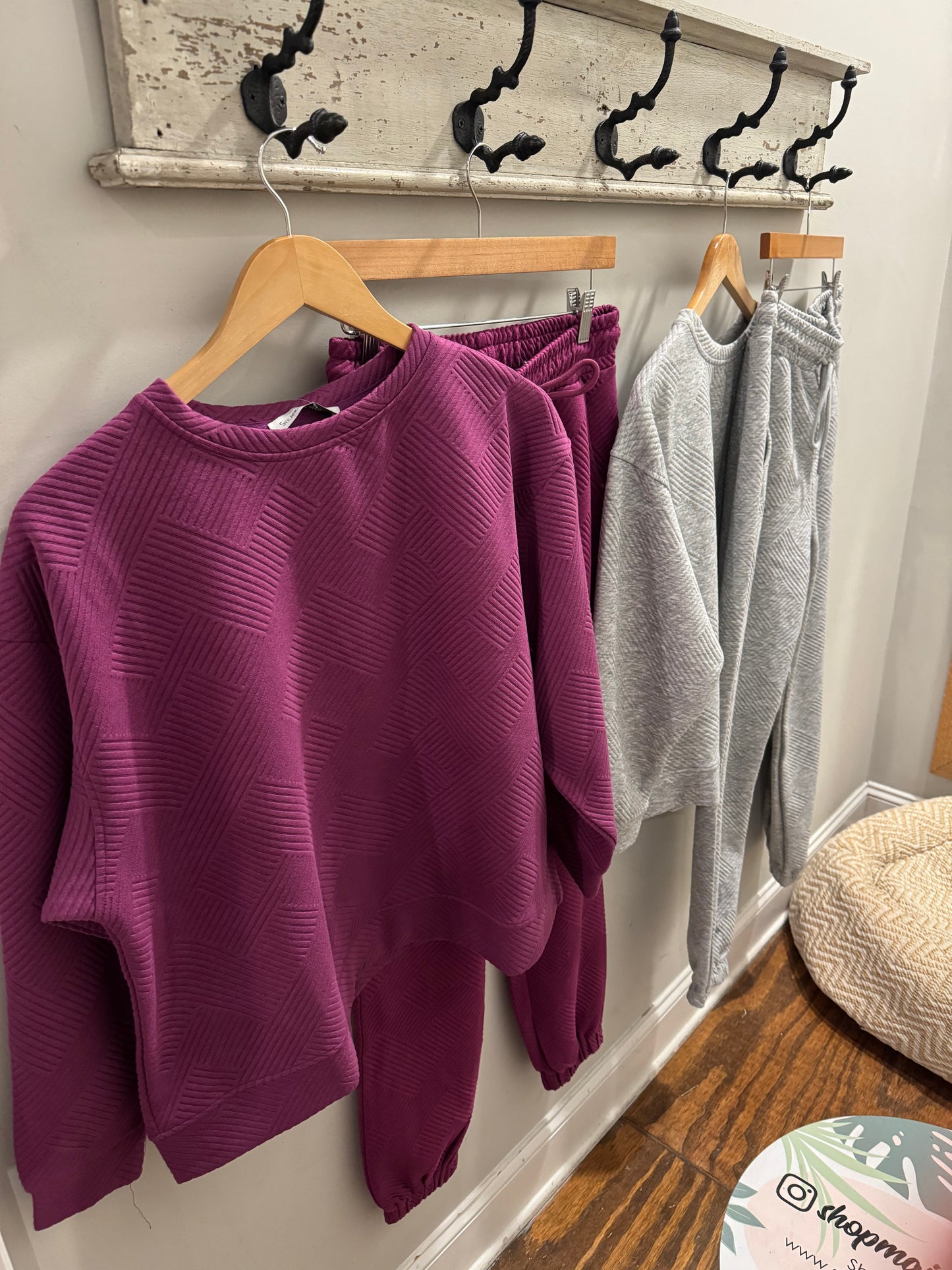 Textured long sleeve top
