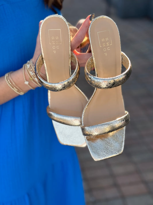 Farah gold heels