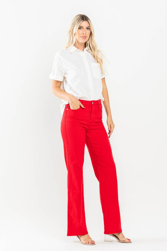 Taylor red straight leg jeans