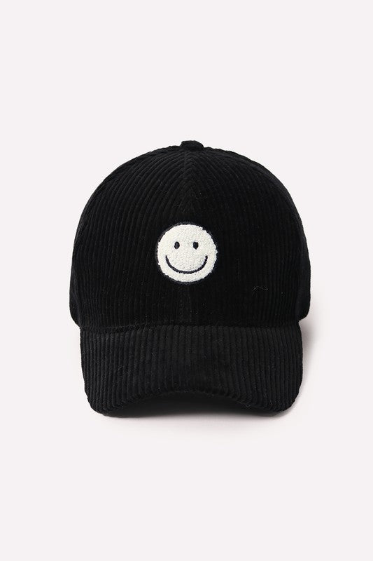 Smile corduroy baseball cap