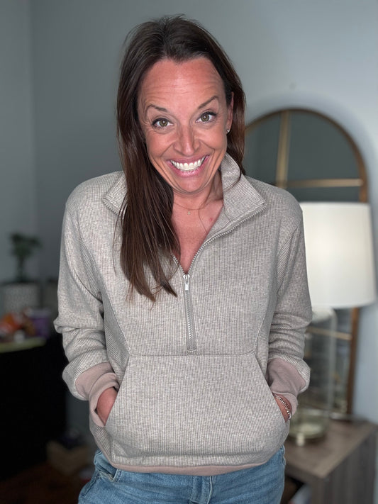 Capuccino half zip top