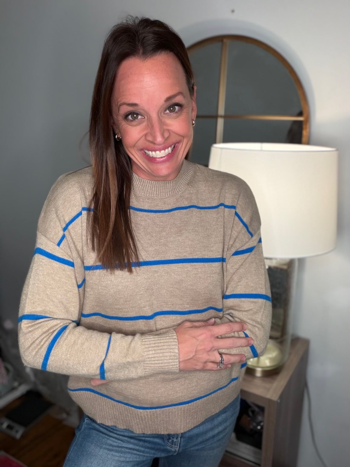 Electric blue stripe sweater