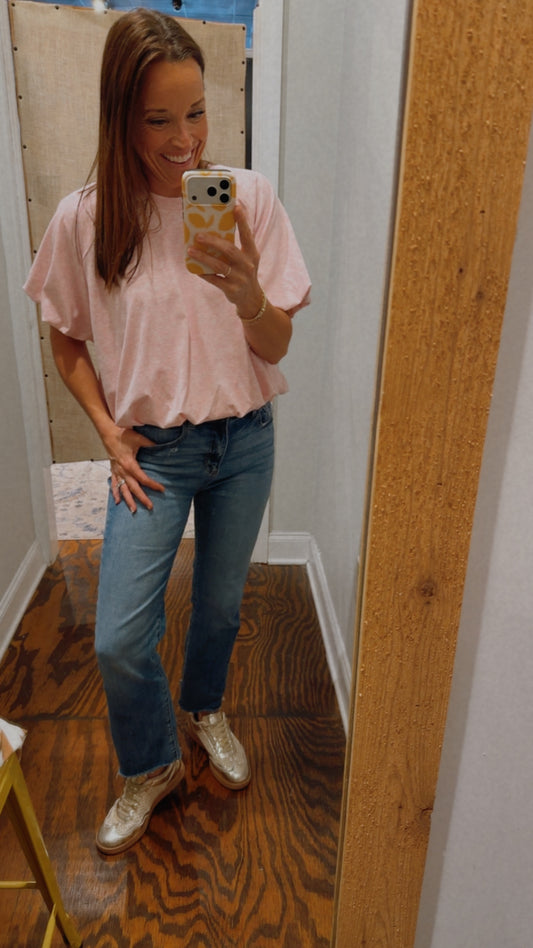 Jersey knit bubble top