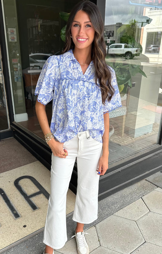 Blue print top