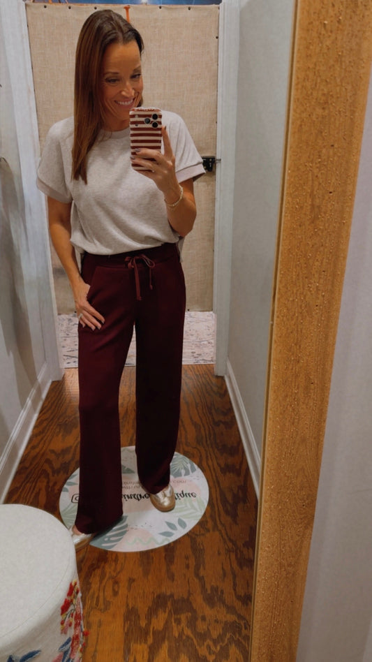 Burgundy modal pants