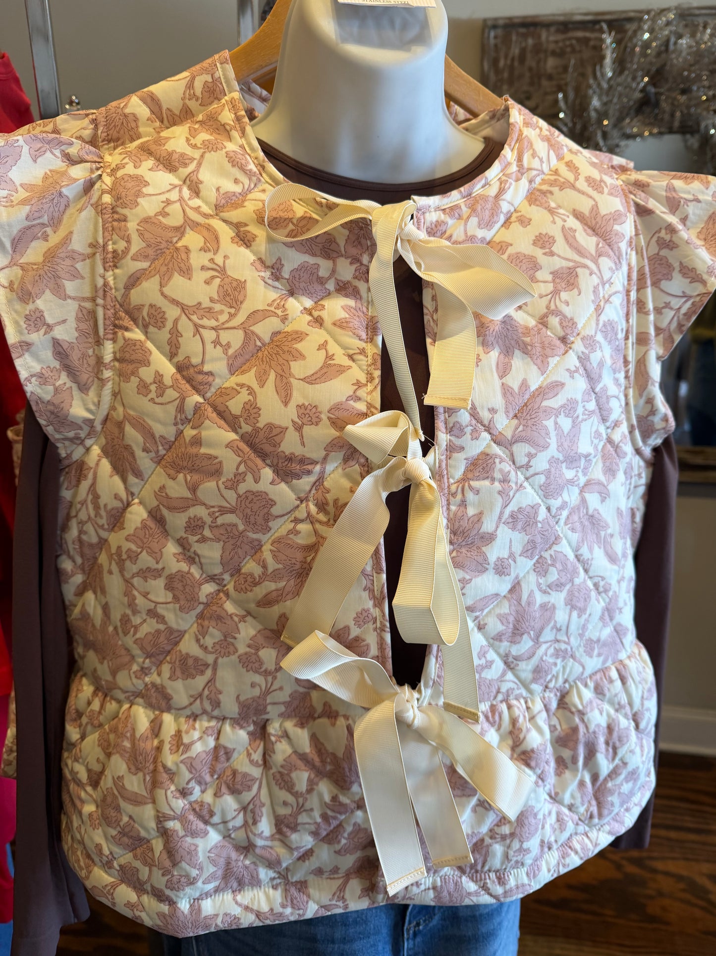 Floral tie vest