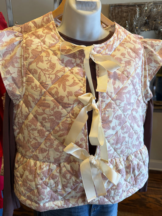 Floral tie vest
