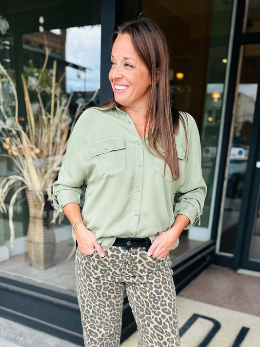 Sage tencel shirt