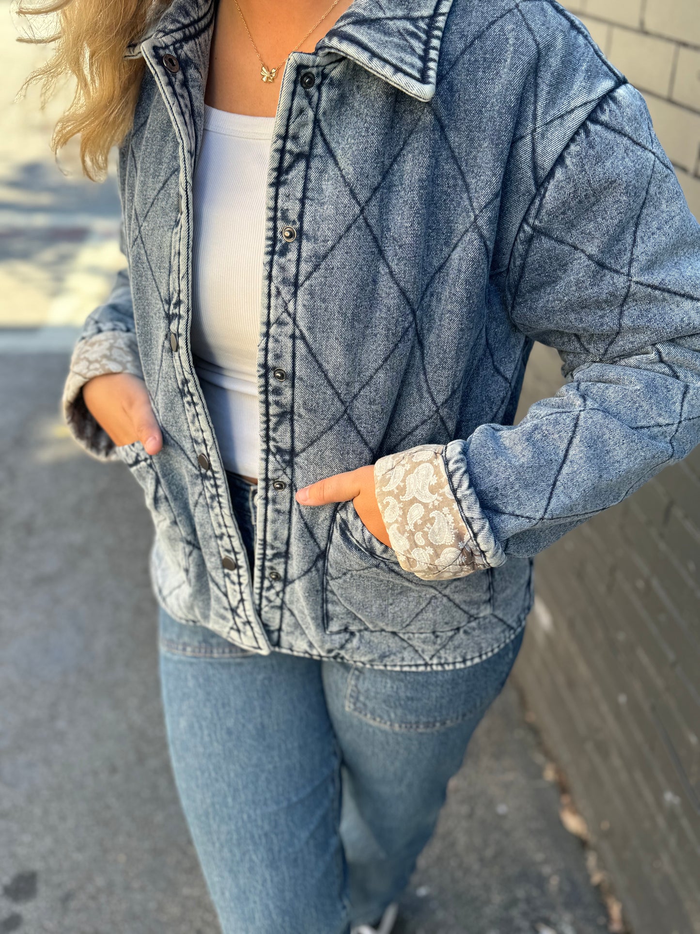 Quilted denim jacket