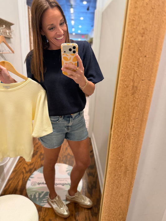 Solid knit top