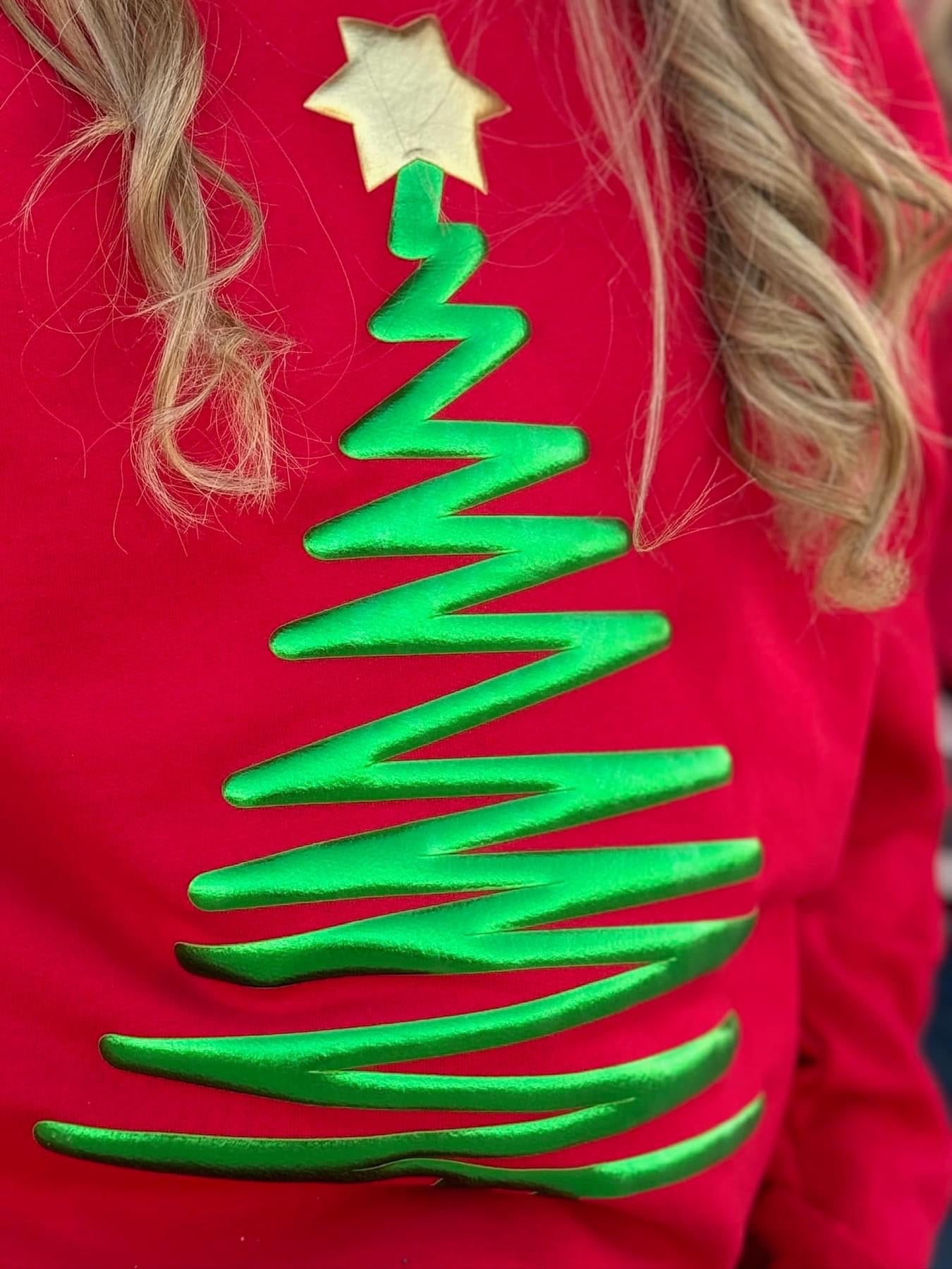 Metallic Christmas tree sweatshirt