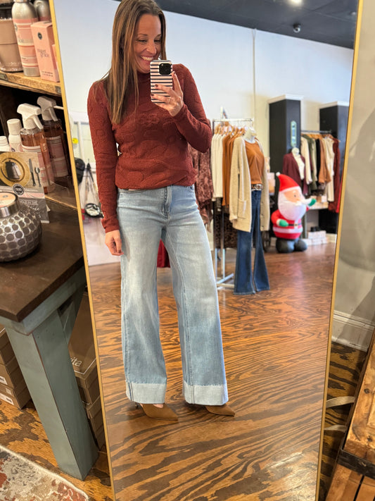 Annie cuffed straight jeans