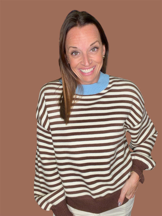 Brown/cream stripe sweater