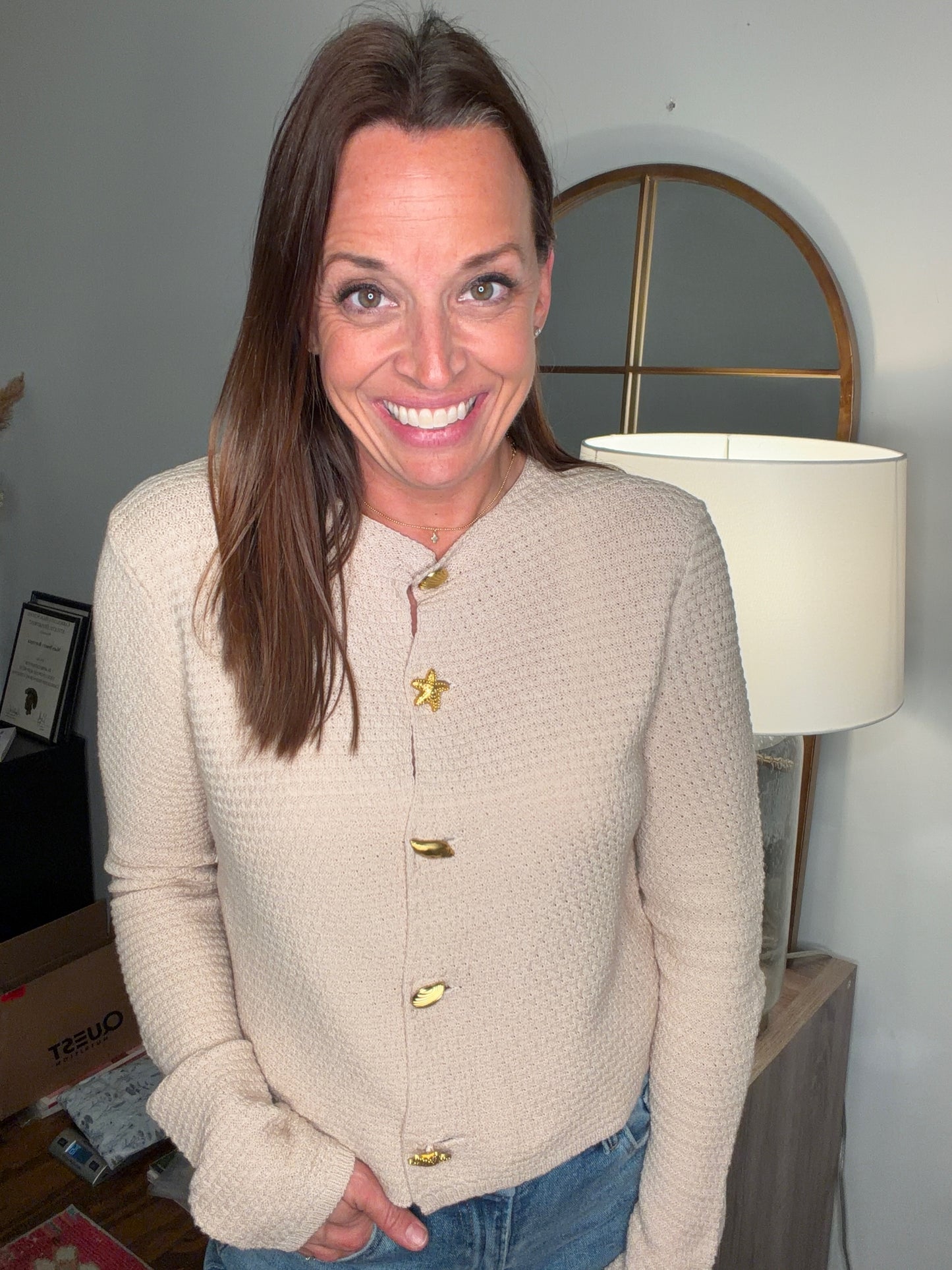 Khaki coastal cardigan