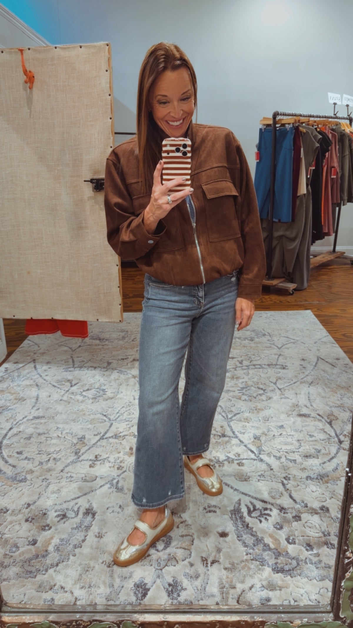 Suede utility jacket