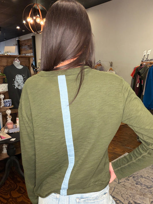 EG Long sleeve crew neck stripe top
