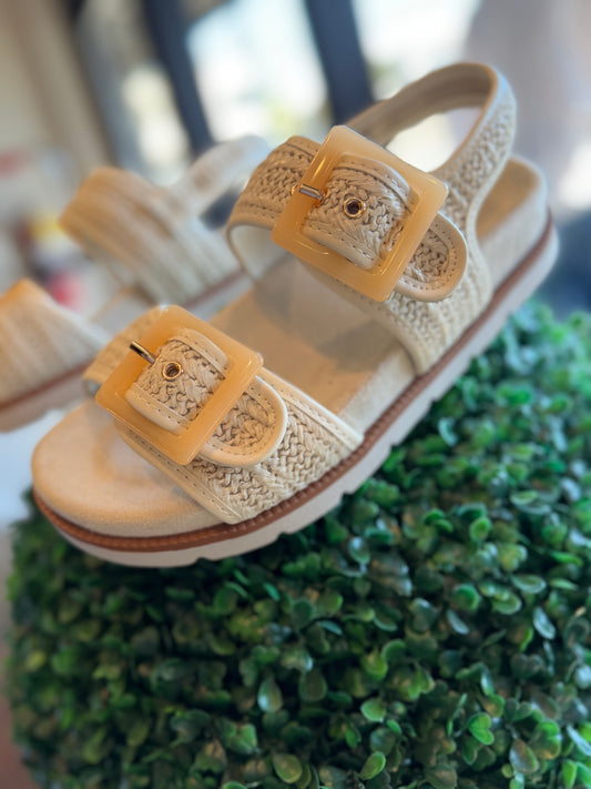 Woven slingback sandals