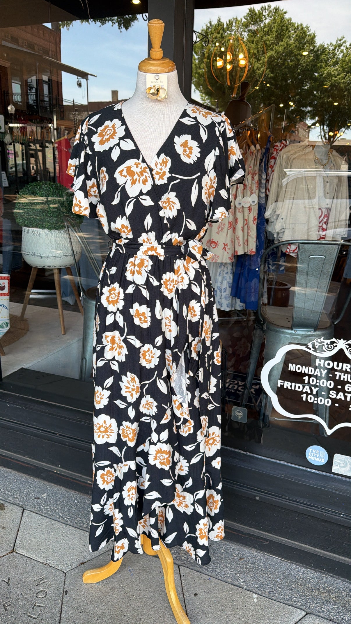 Black ruffle maxi dress