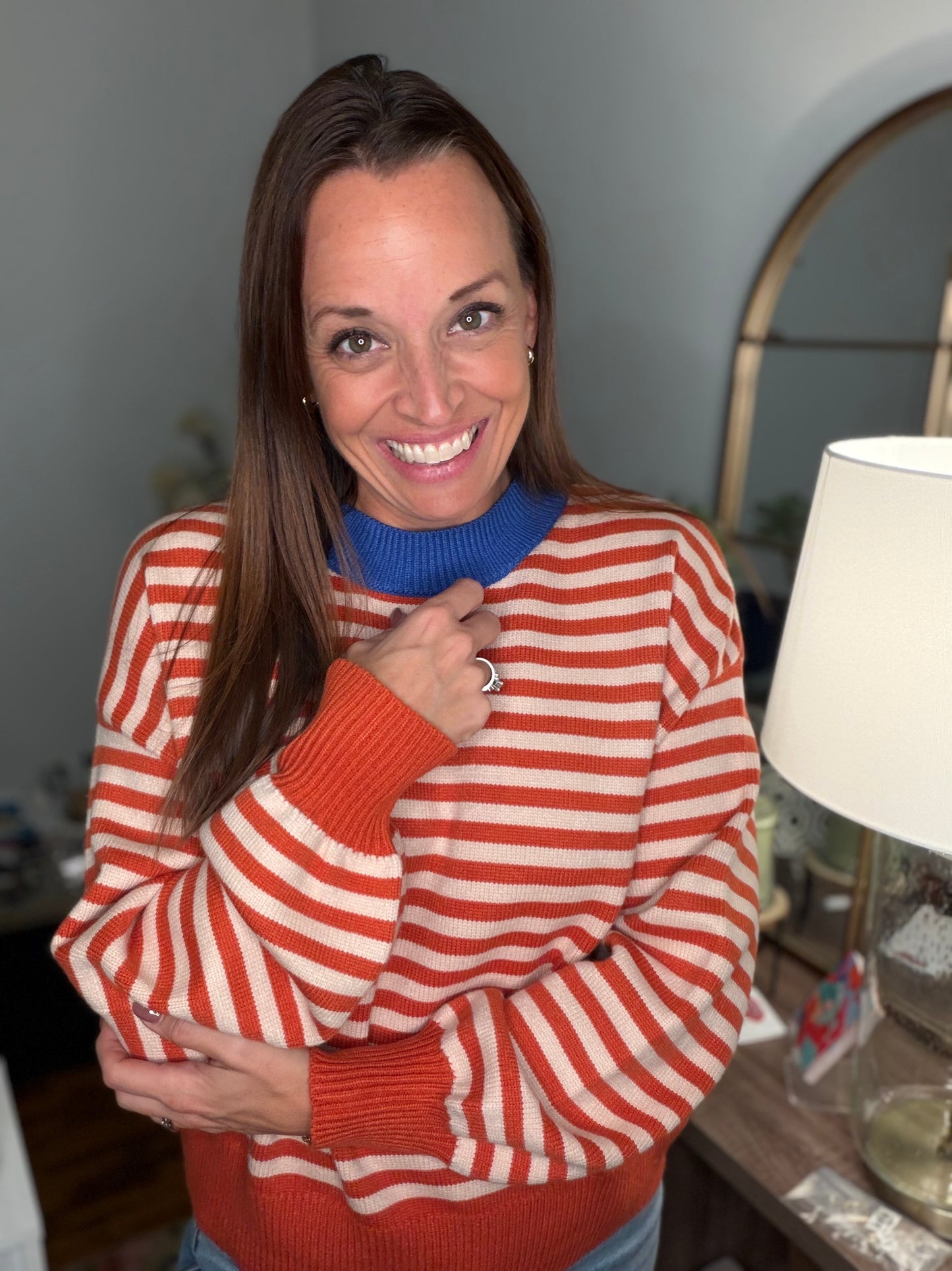 Pumpkin stripe sweater