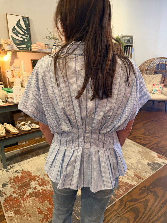 Blue skies gingham top